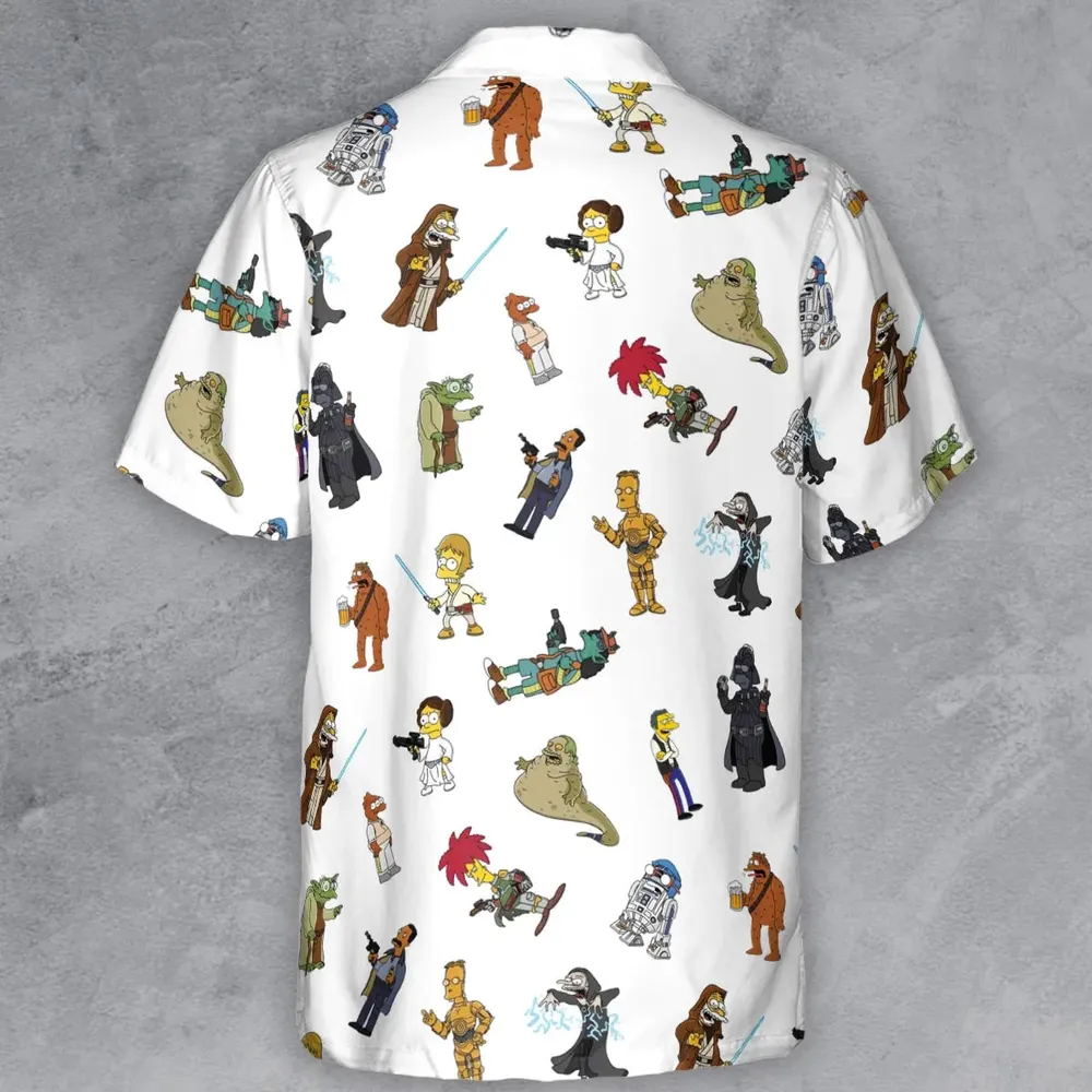 Simpsons Star Wars Mashup Button Down Shirt - 3