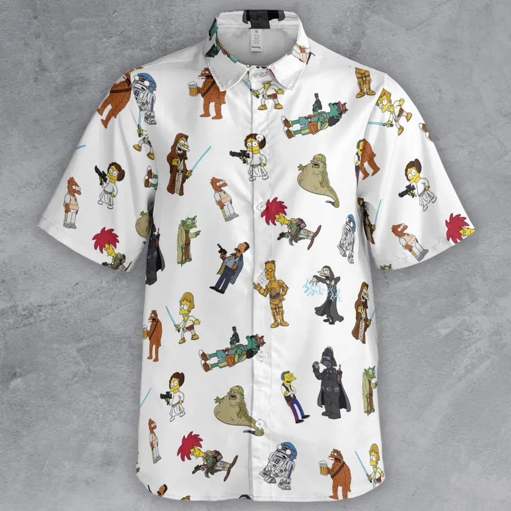 Simpsons Star Wars Mashup Button Down Shirt - 2