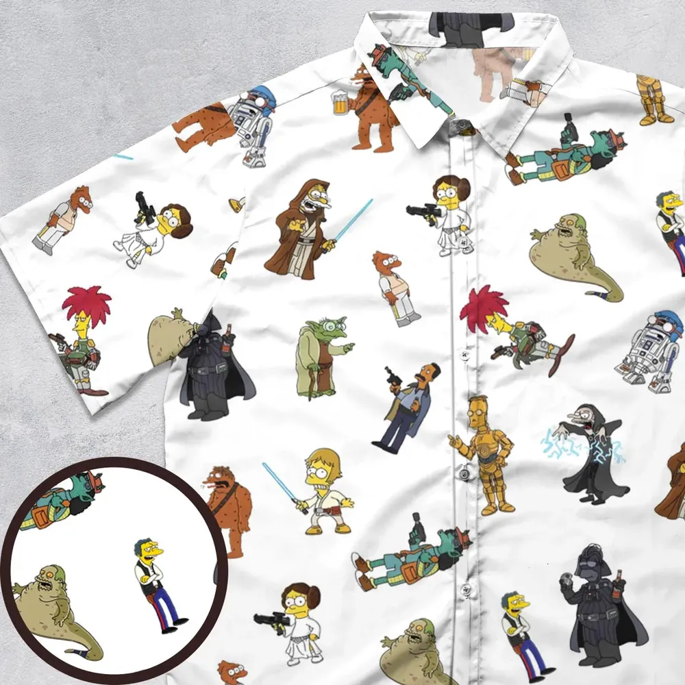 Simpsons Star Wars Mashup Button Down Shirt - 1
