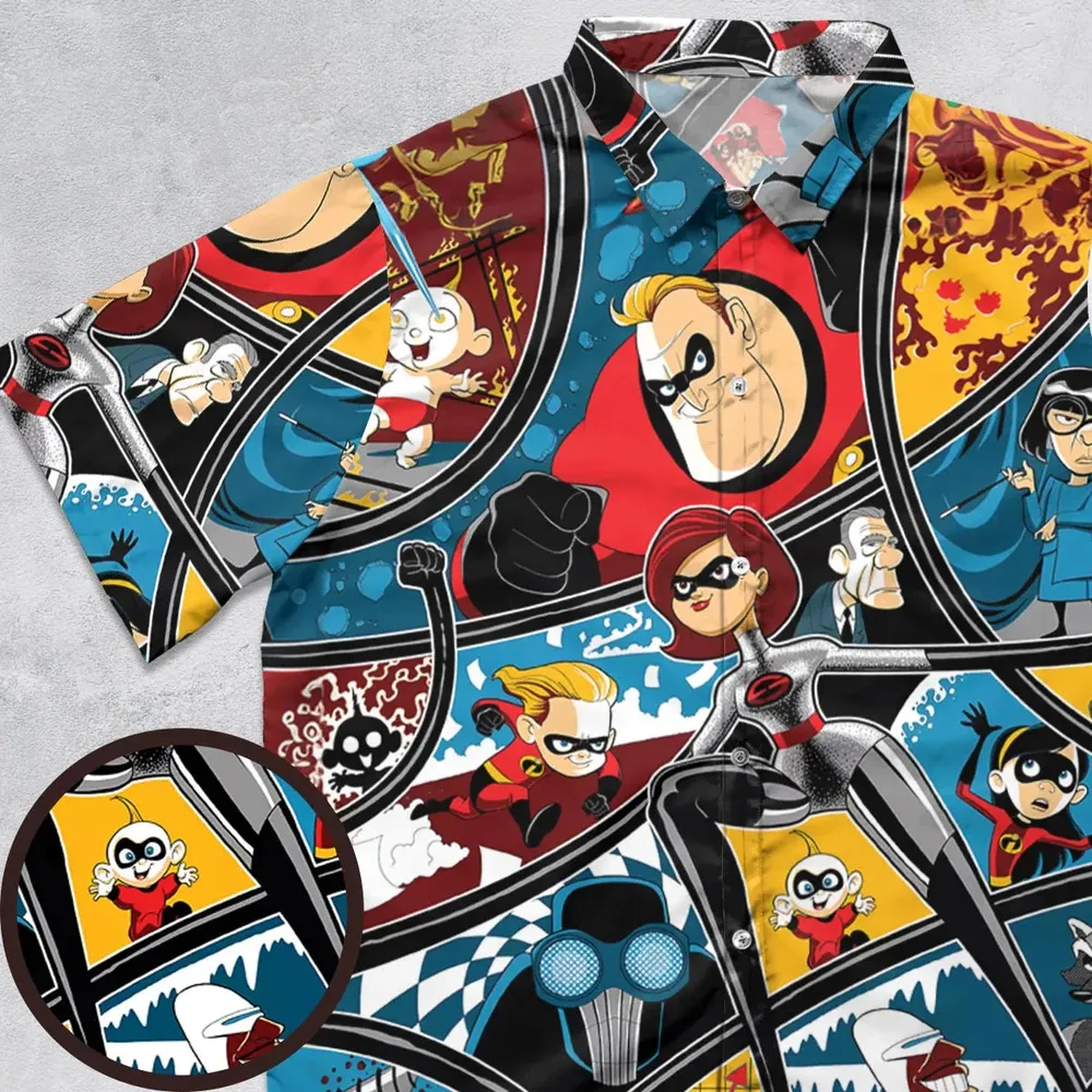 The Incredibles cartoon Button Down Shirt - 1