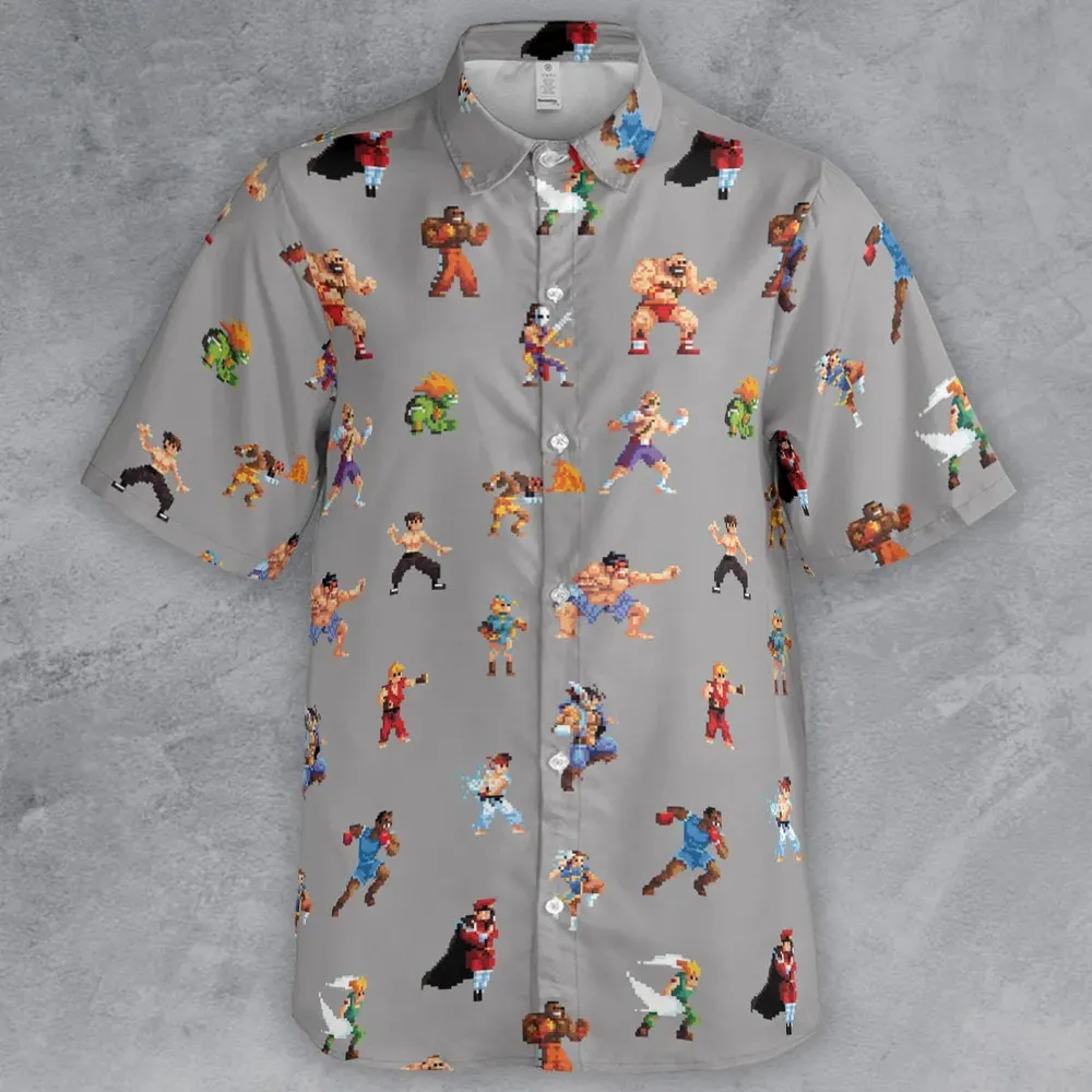 Super Street Fighter II Pixel Button Down Shirt - 2