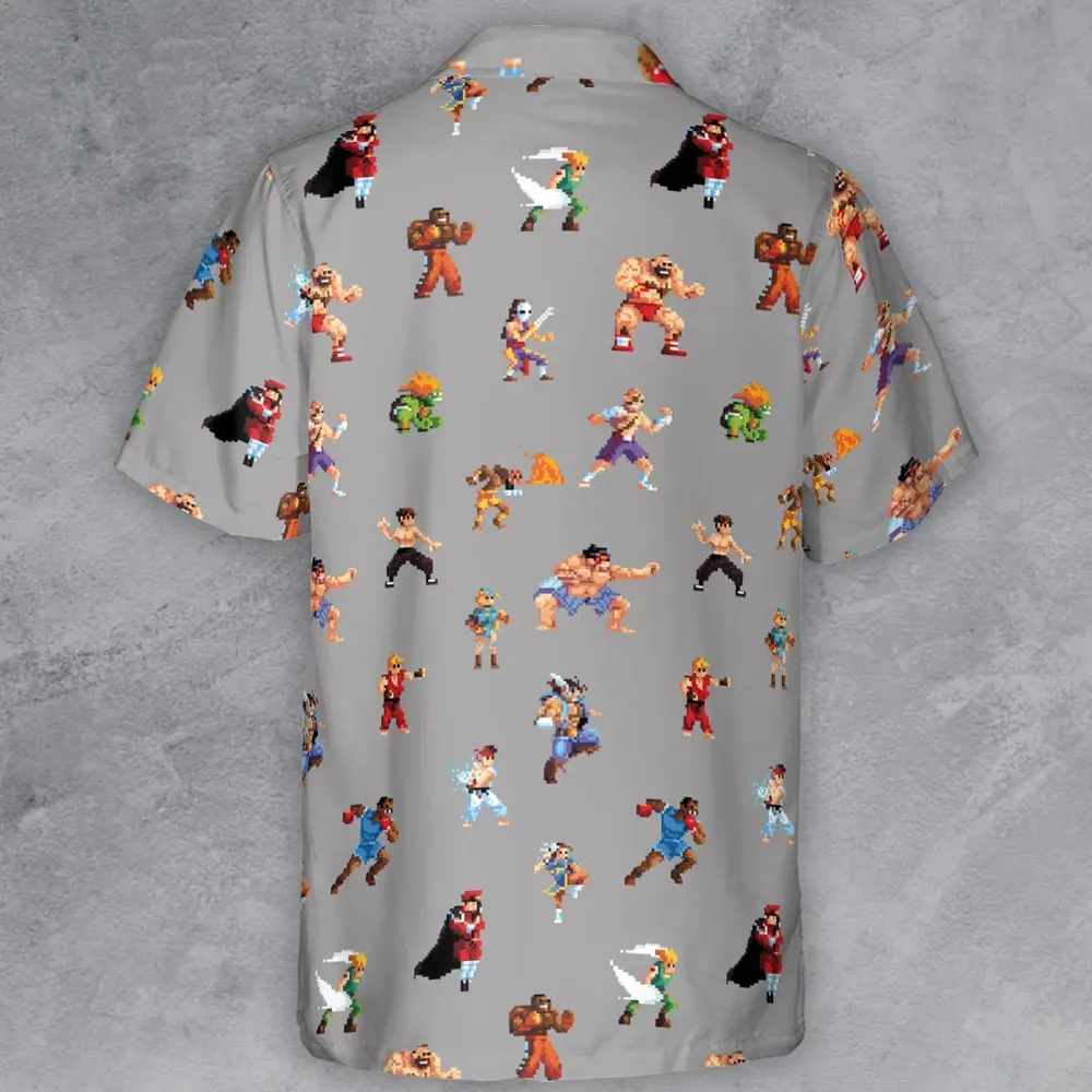 Super Street Fighter II Pixel Button Down Shirt - 3