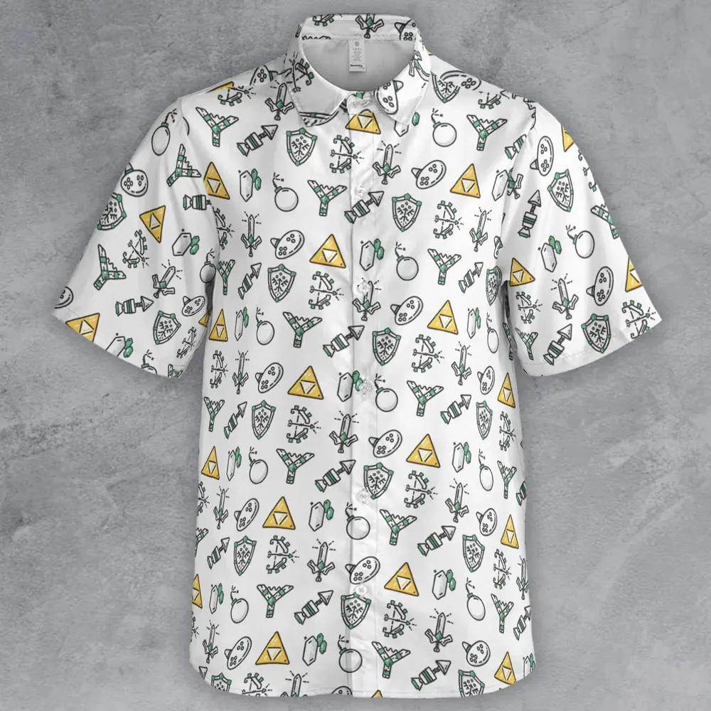 The Zelda Pixel Style Button Down Shirt - 2
