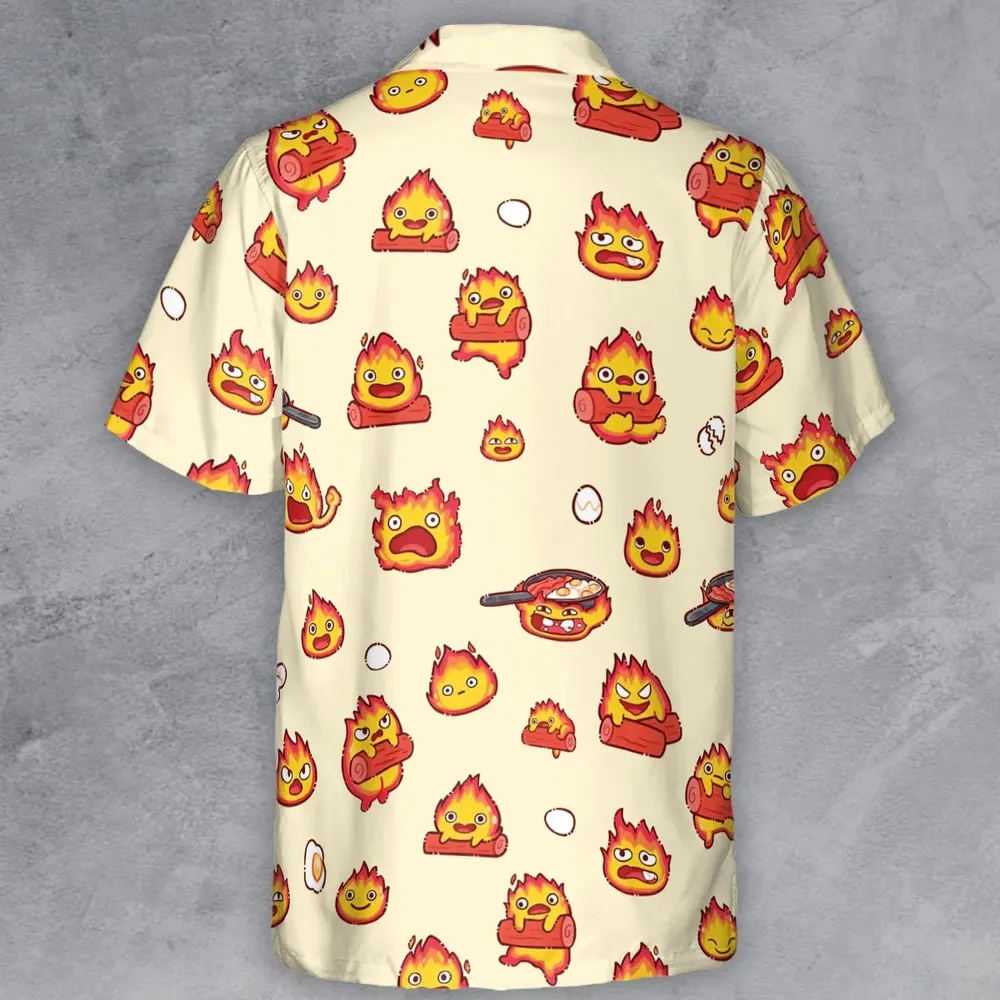 Calcifer Howl’s Moving Castle Button Down Shirt - 3