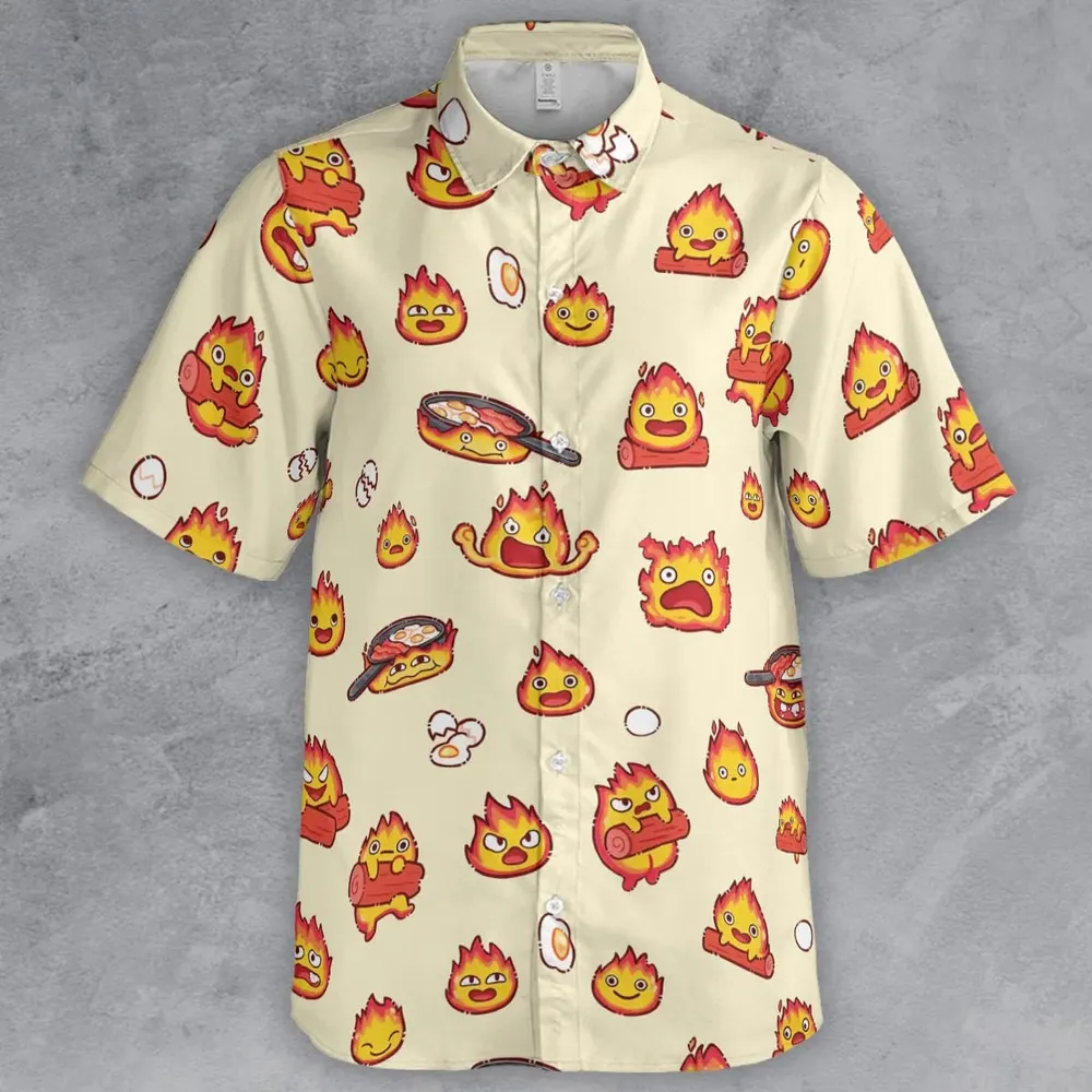 Calcifer Howl’s Moving Castle Button Down Shirt - 2