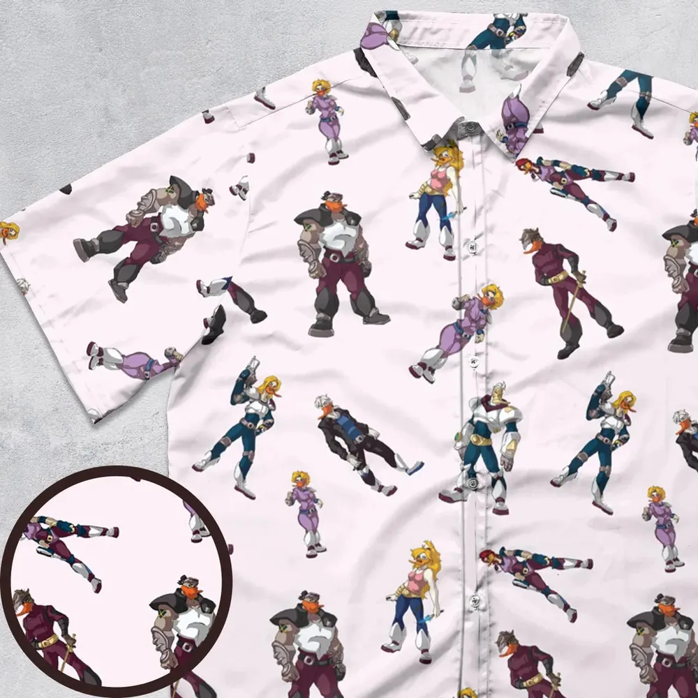 Mighty Ducks The Animated Series Characters Button Down Shirt - 1