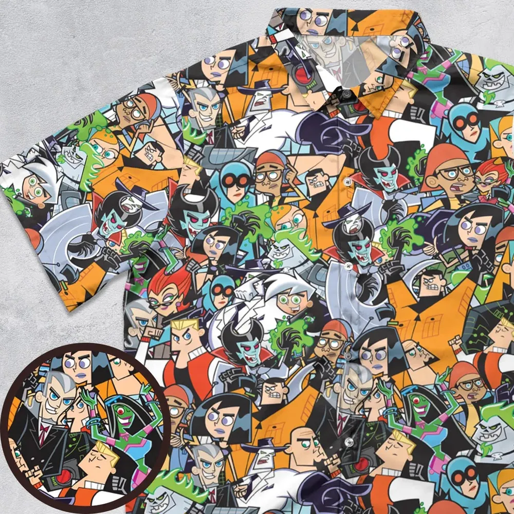 Danny Phantom Characters Collage Button Down Shirt - 1
