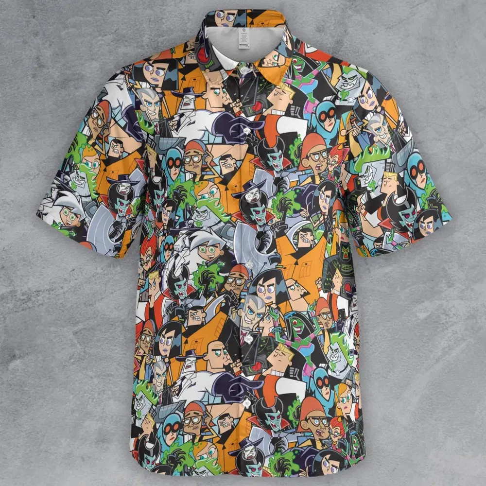 Danny Phantom Characters Collage Button Down Shirt - 2