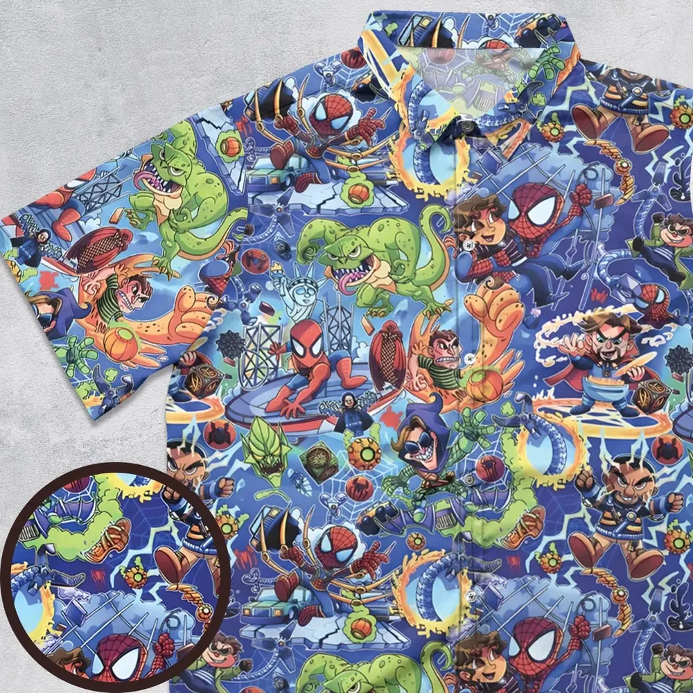 Web Slinger Spider Man Button Down Shirt - 1