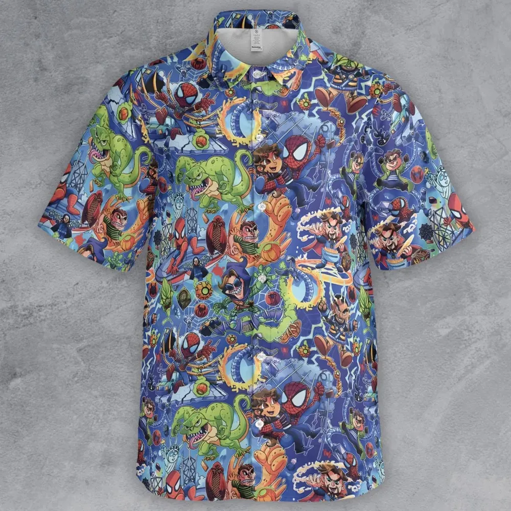 Web Slinger Spider Man Button Down Shirt - 2