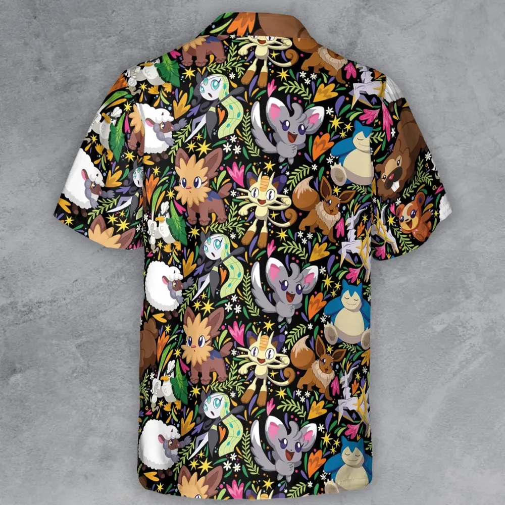 Exotic Tropical Pokemon Button Down Shirt - 3