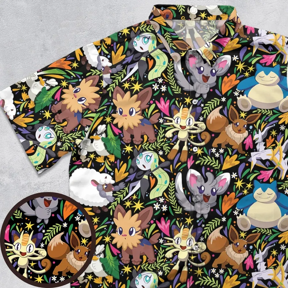 Exotic Tropical Pokemon Button Down Shirt - 1