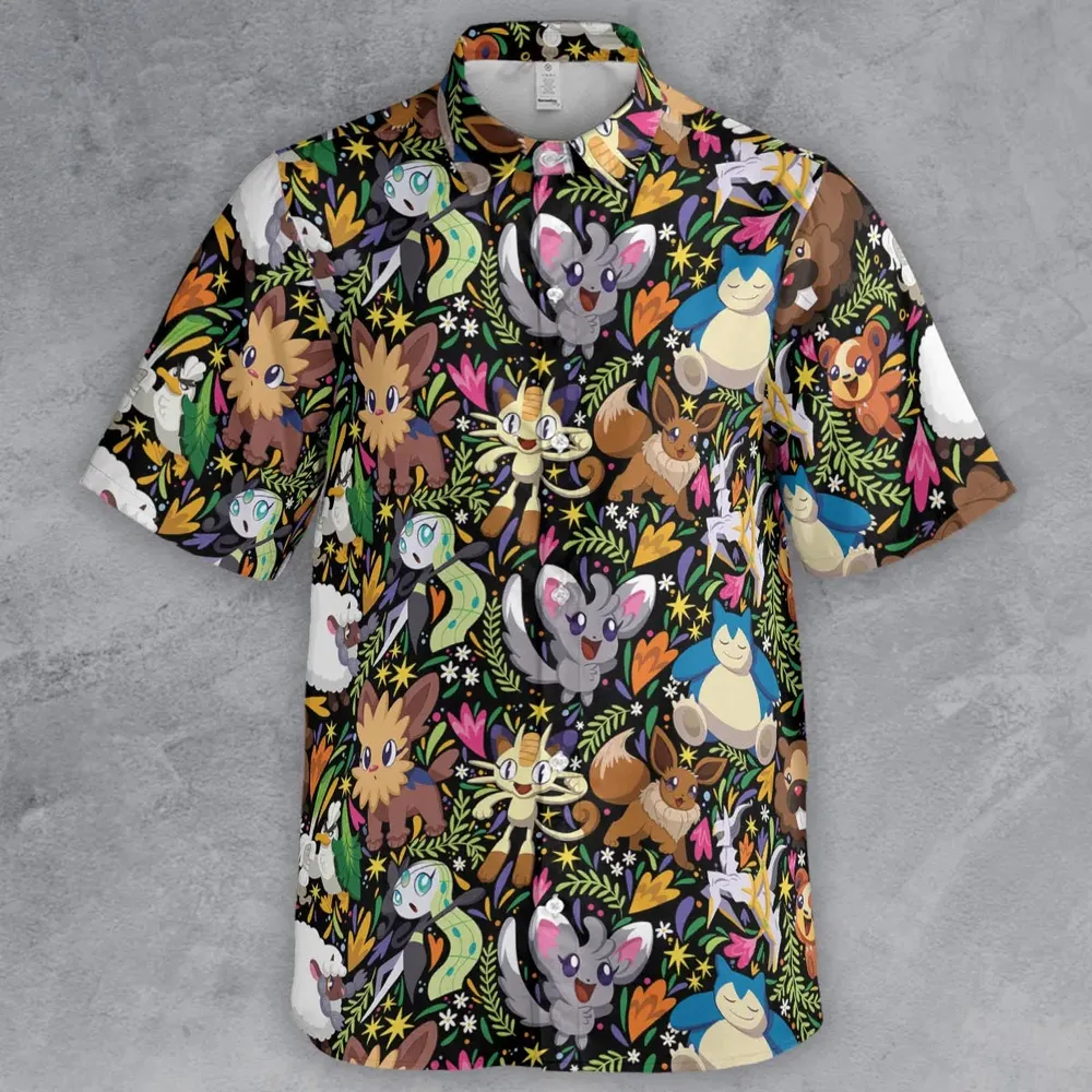 Exotic Tropical Pokemon Button Down Shirt - 2