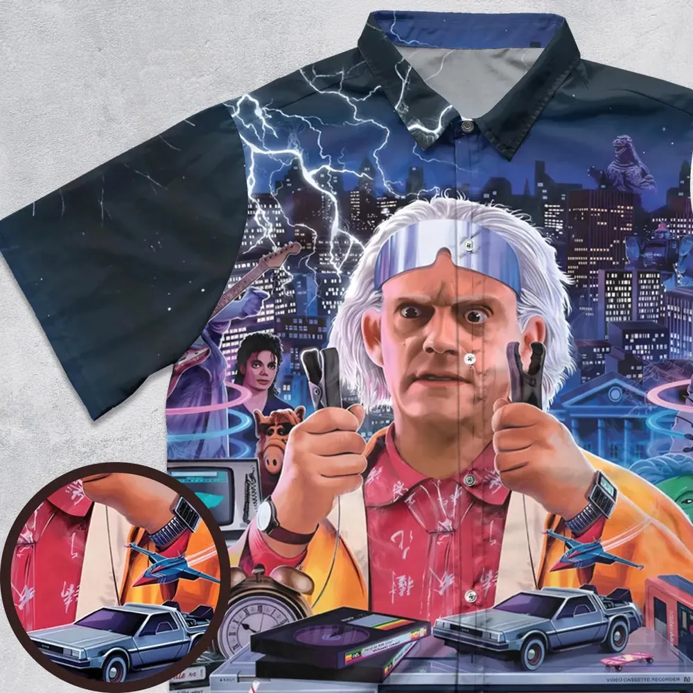 Great Scott! Back To The Future Button Down Shirt - 1