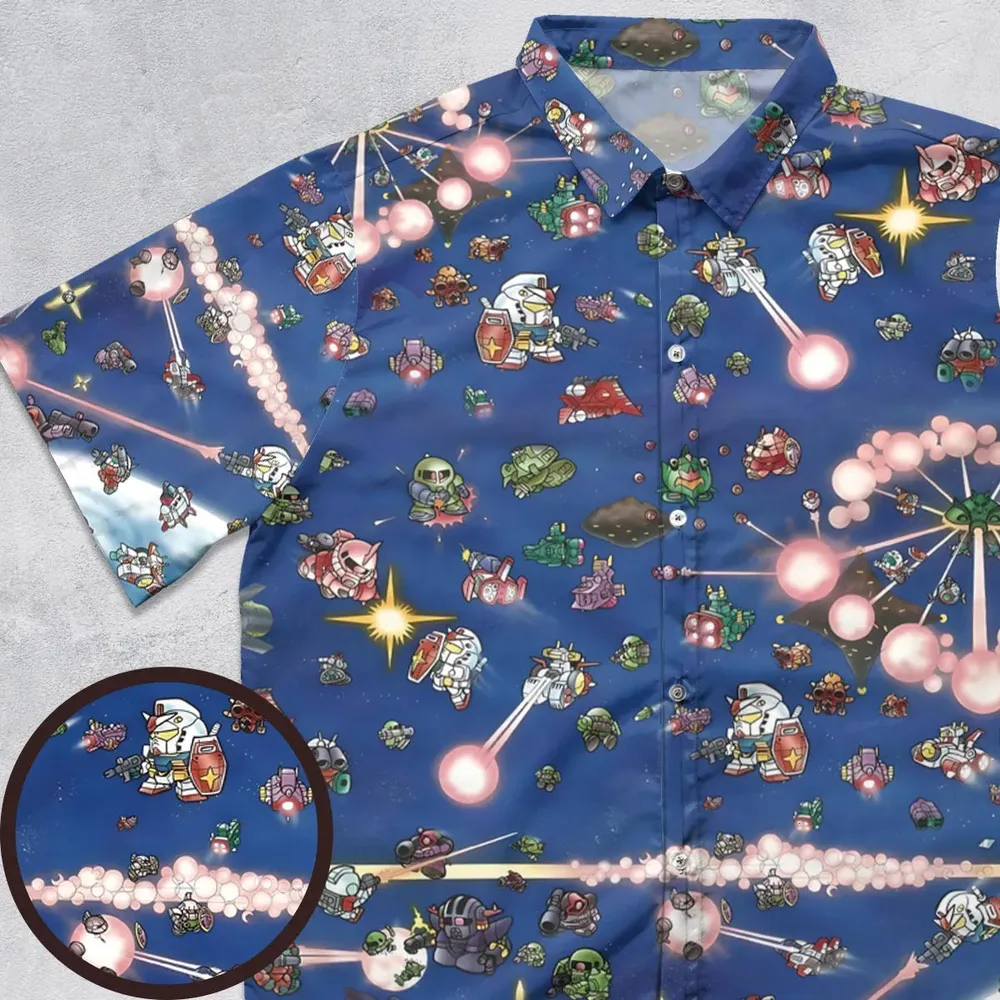SD Gundam Battle Button Down Shirt - 1
