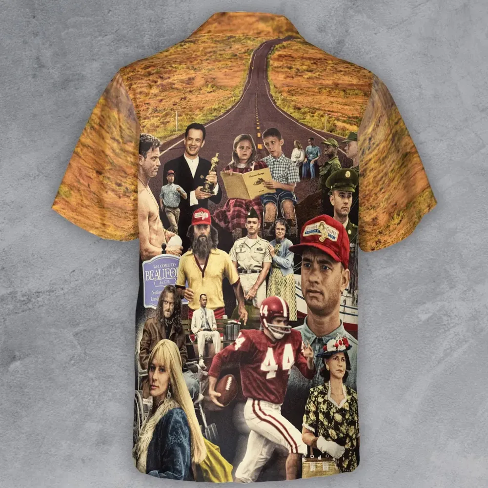 Forrest Gump's Journey Collage Button Down Shirt - 3