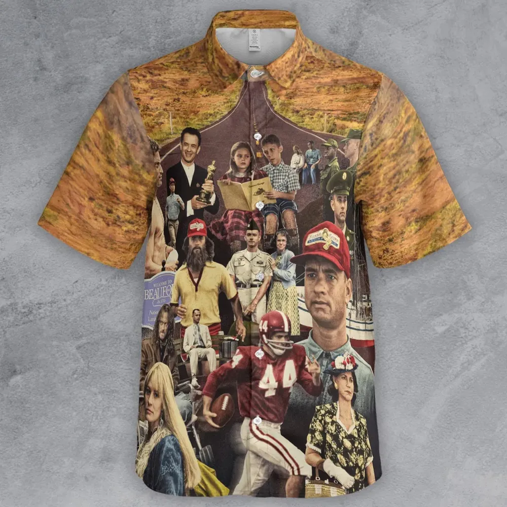 Forrest Gump's Journey Collage Button Down Shirt - 2