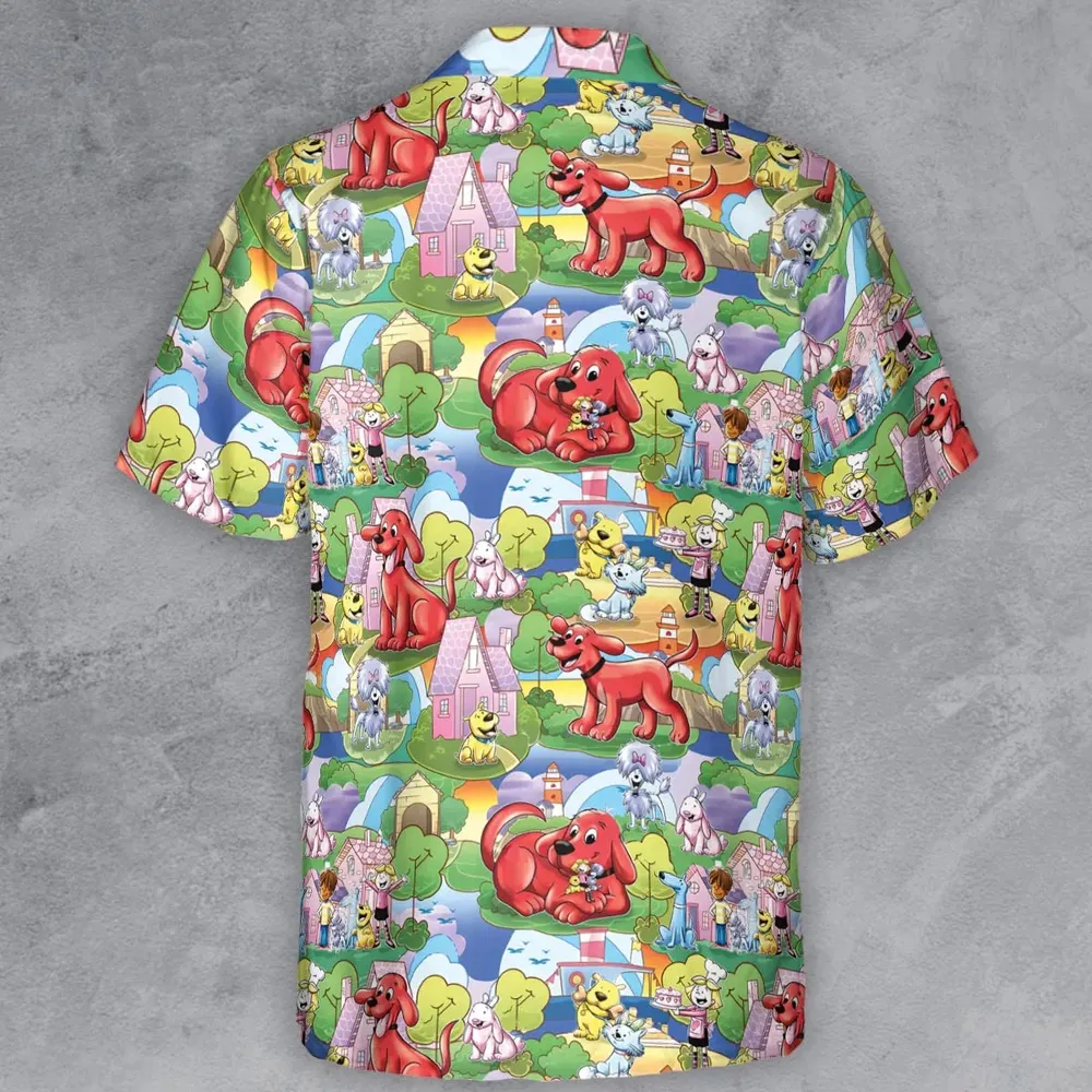 Clifford The Big Red Dog Seamless Button Down Shirt - 3