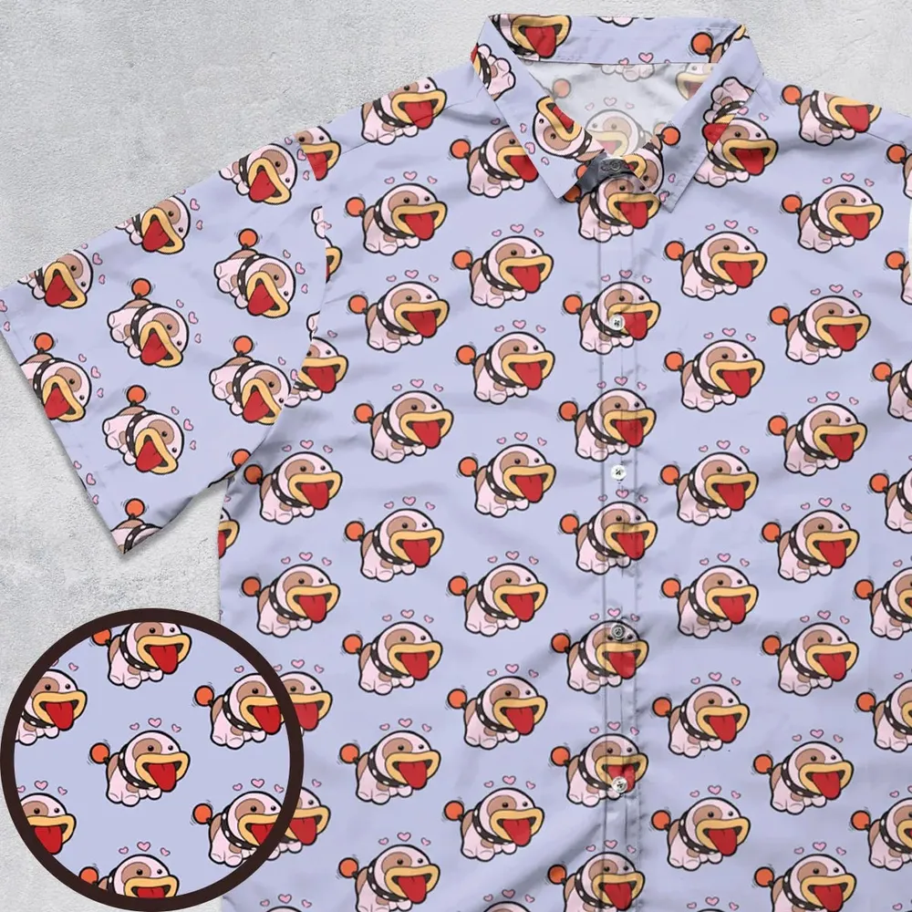 Poochy From Super Mario Button Down Shirt - 1