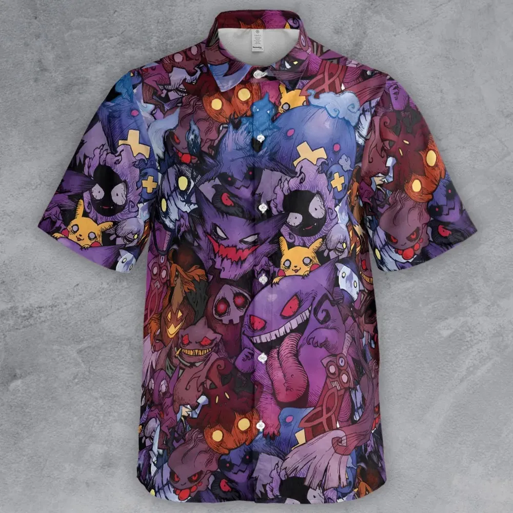 Scaries Poison Pokemon Button Down Shirt - 2