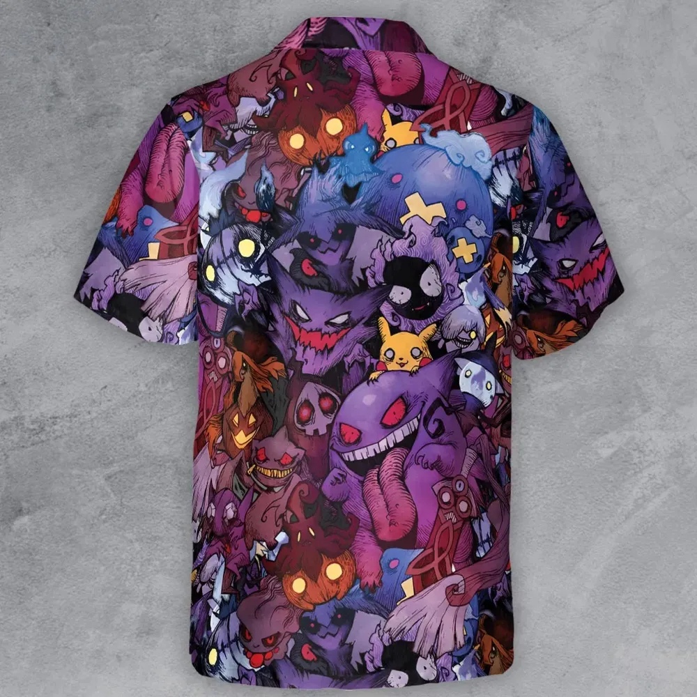 Scaries Poison Pokemon Button Down Shirt - 3
