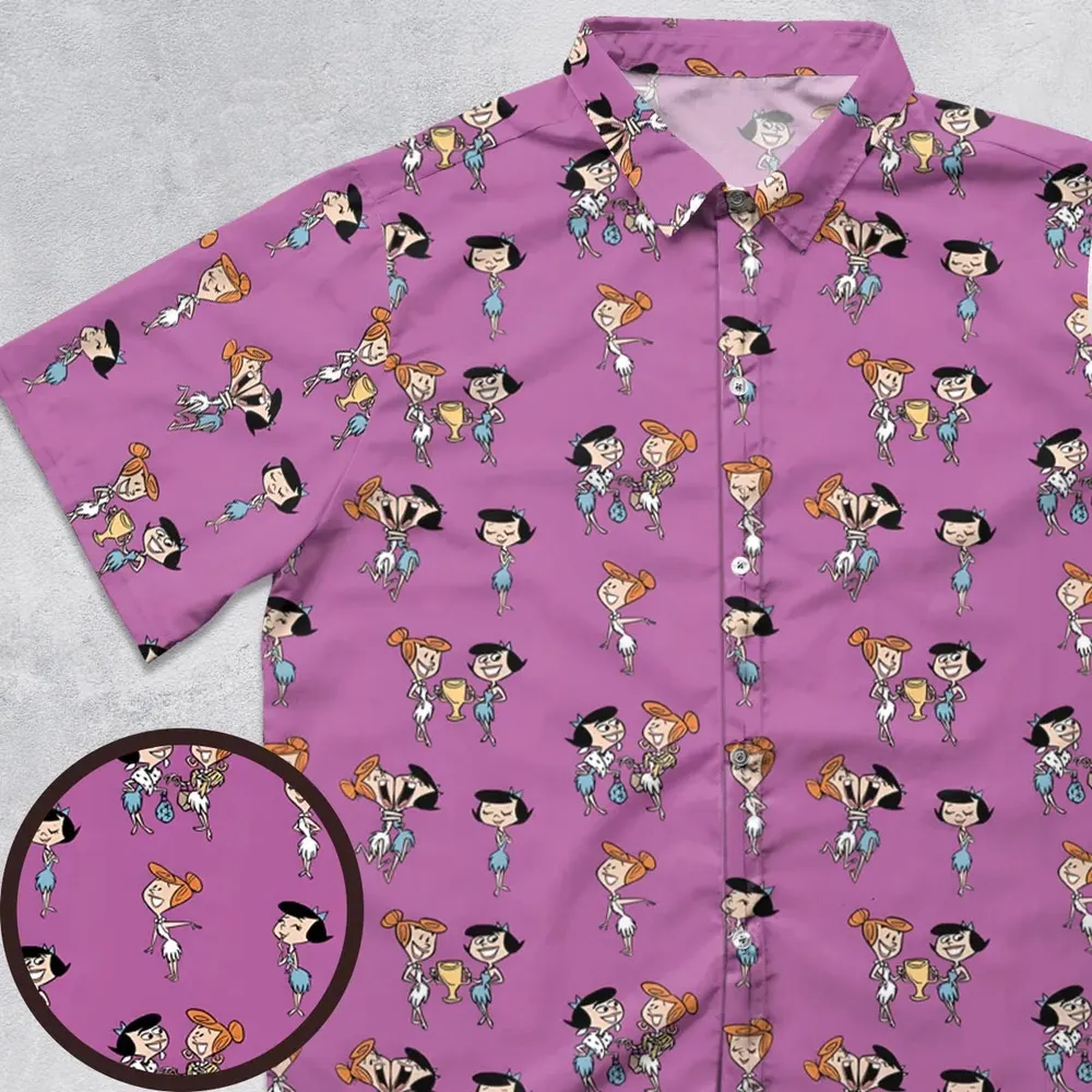 Wilma and Betty The Flintstones Button Down Shirt - 1