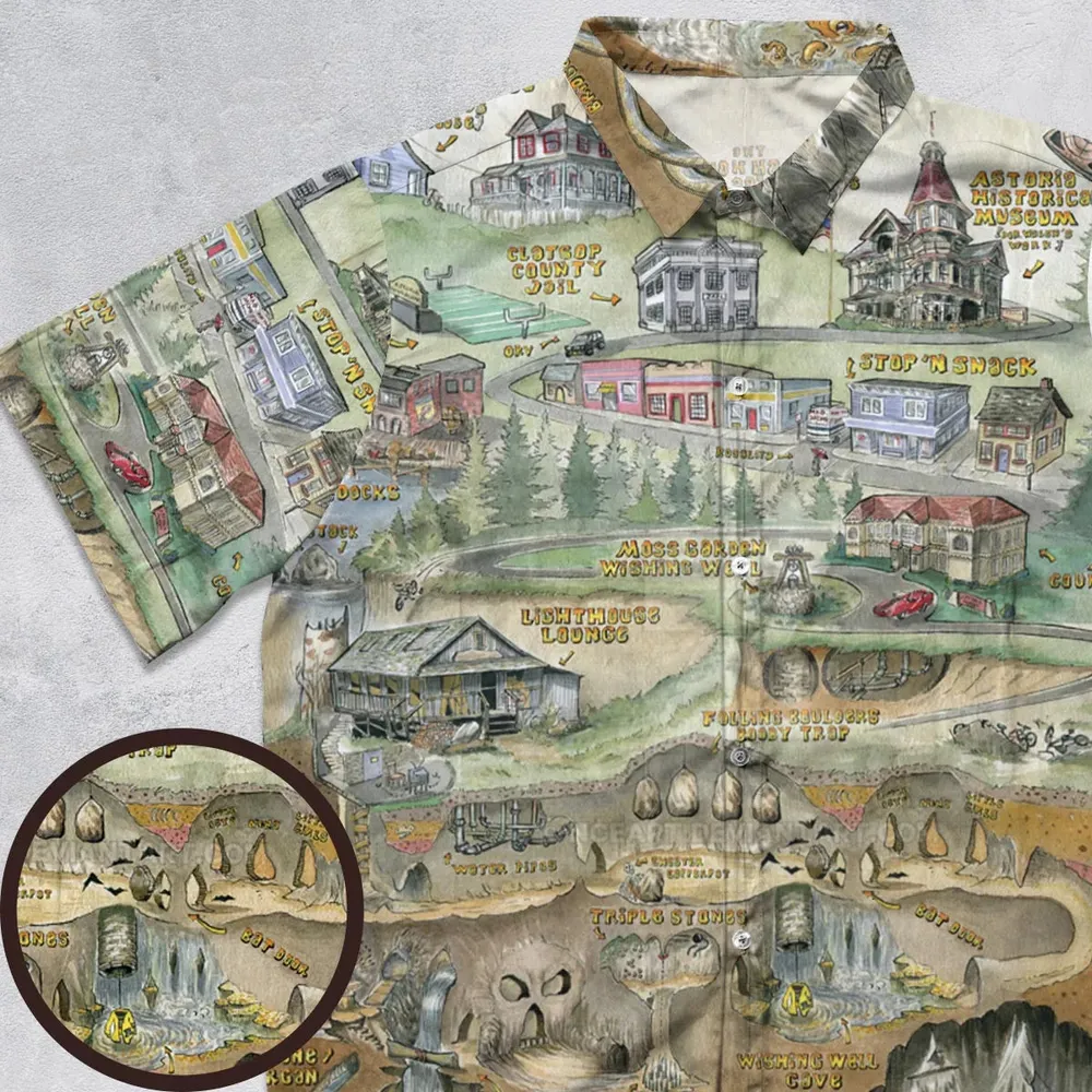 The Goonies Adventure Map Button Down Shirt - 1