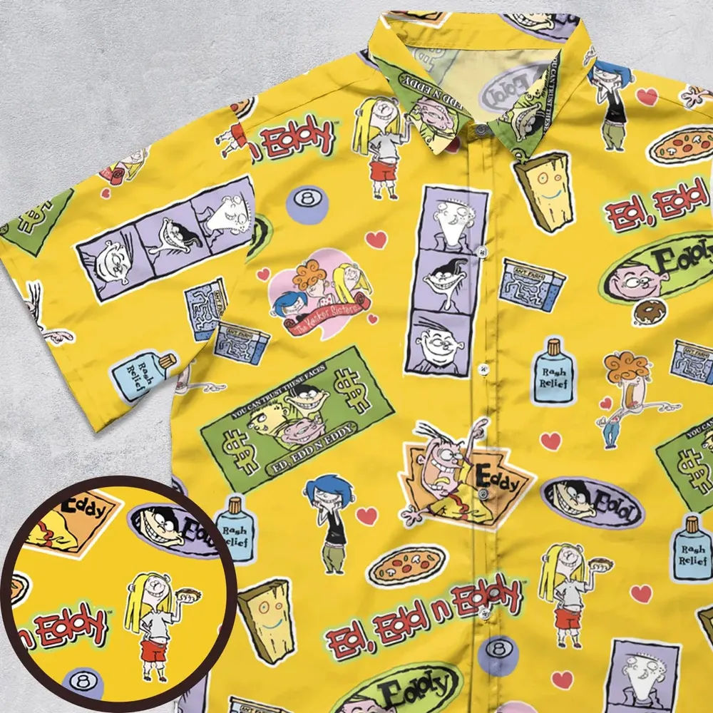 Ed Edd n Eddy n The Kanker Sisters Button Down Shirt - 1