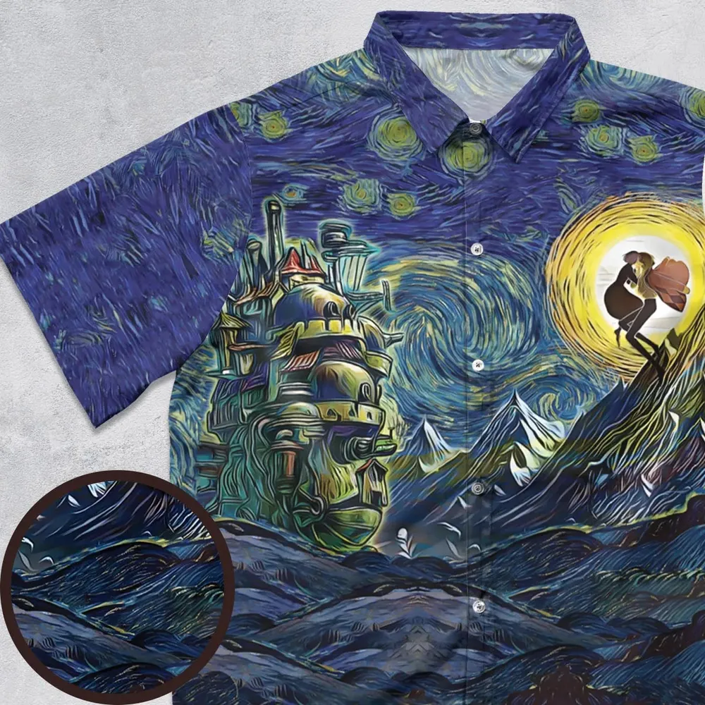 Howl’s Moving Castle Starry Night Button Down Shirt - 1