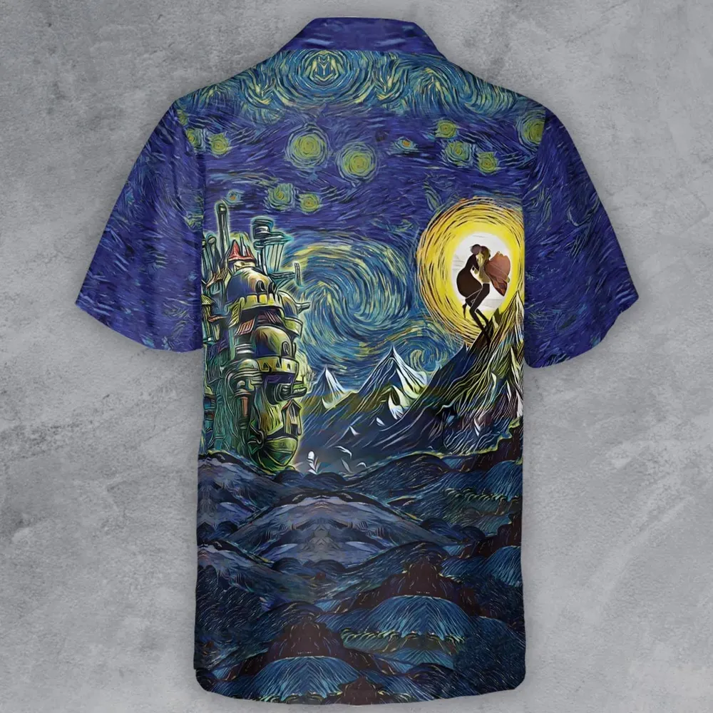 Howl’s Moving Castle Starry Night Button Down Shirt - 3