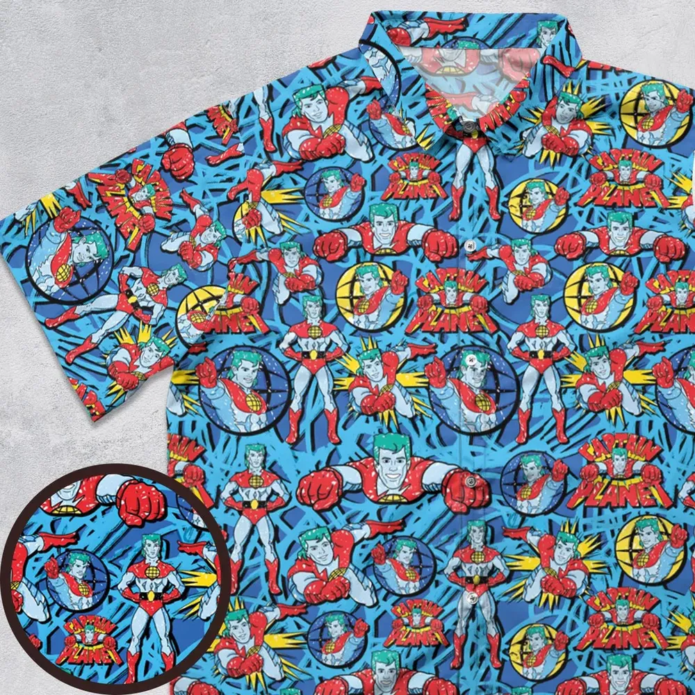 Hero of the Environment Captain Planet and the Planeteers Button Down Shirt - 1
