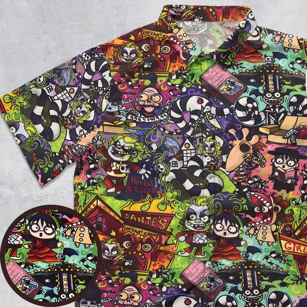 Spooky Chic Beetlejuice Button Down Shirt - 1