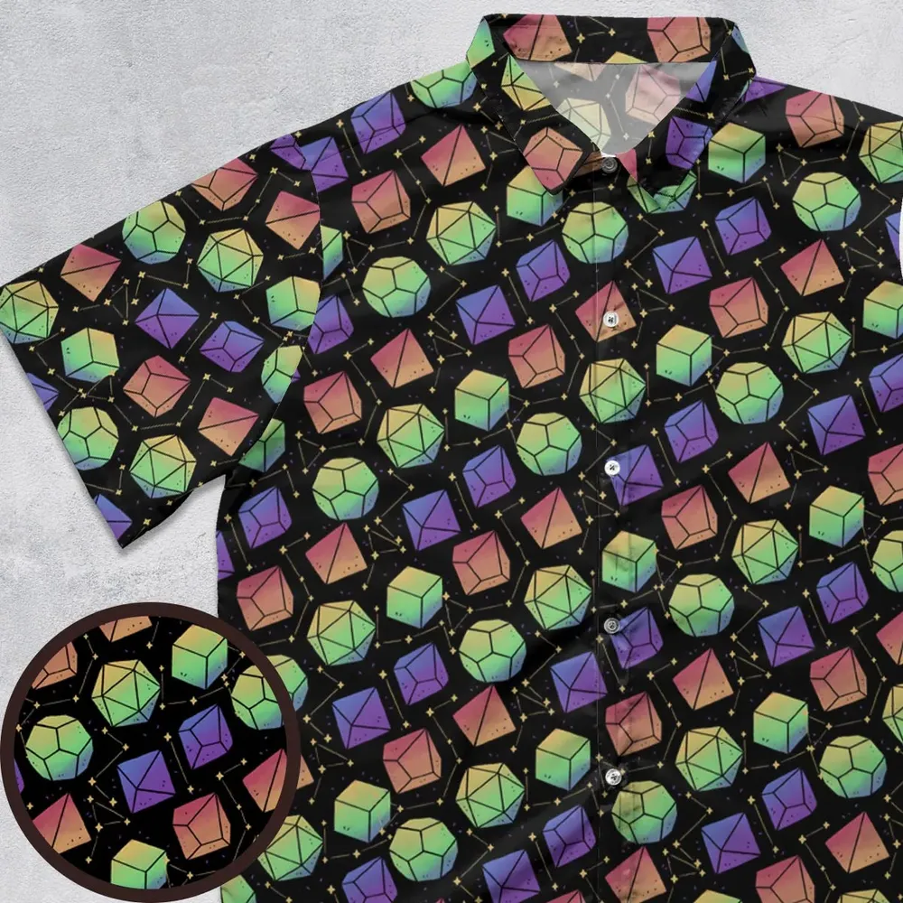 Rainbow Galaxy DnD Button Down Shirt - 1