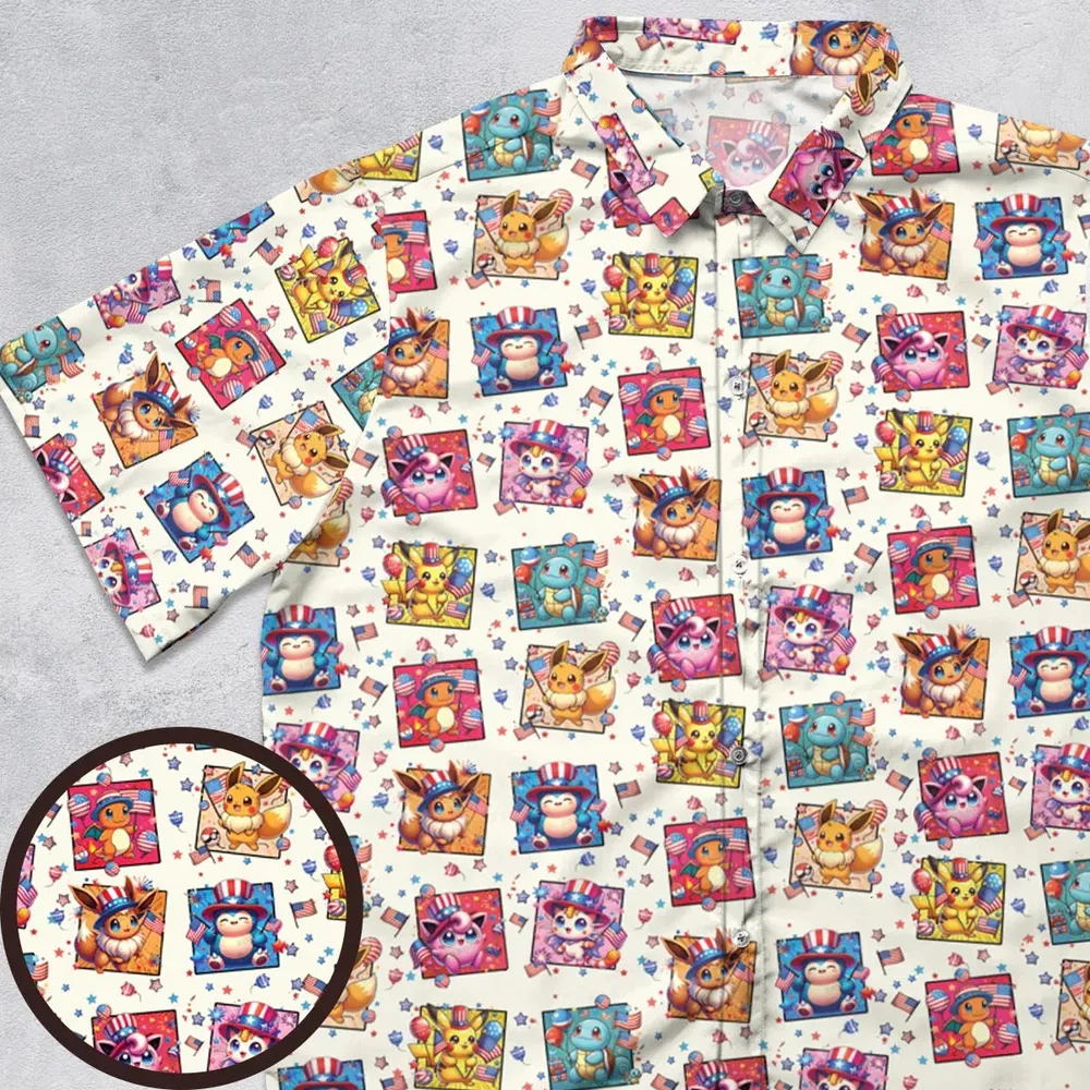 Chill The 4th Out Pokemon Button Down Shirt - 1