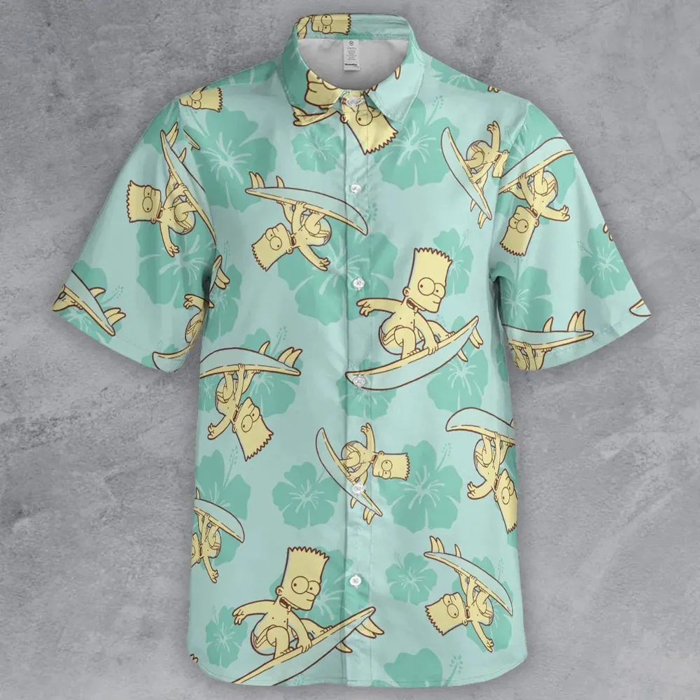 Surfing Simpsons The Simpsons Button Down Shirt - 2