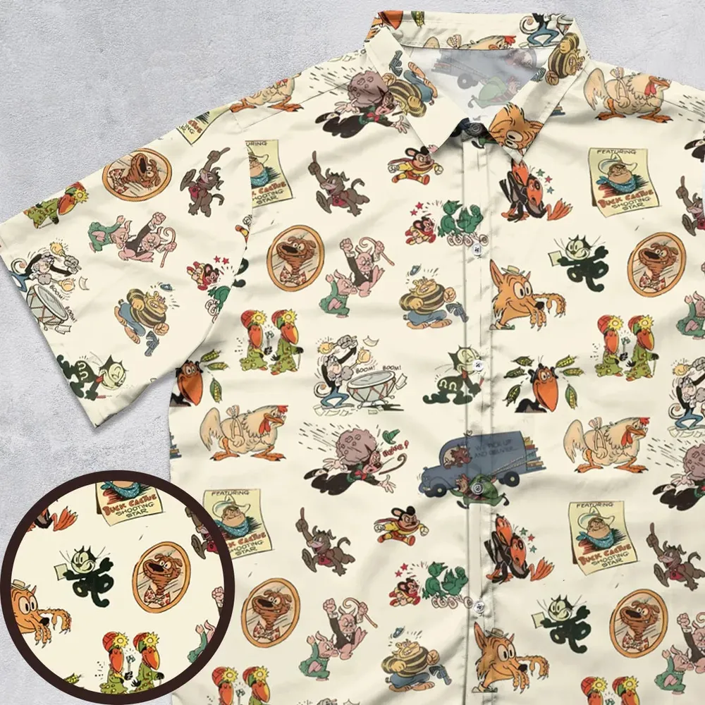 Nostalgia Terrytoons Characters Button Down Shirt - 1