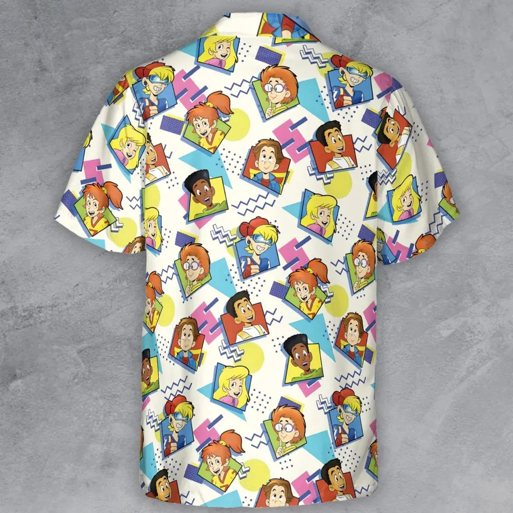 90s Pattern and Kids Club Button Down Shirt - 3