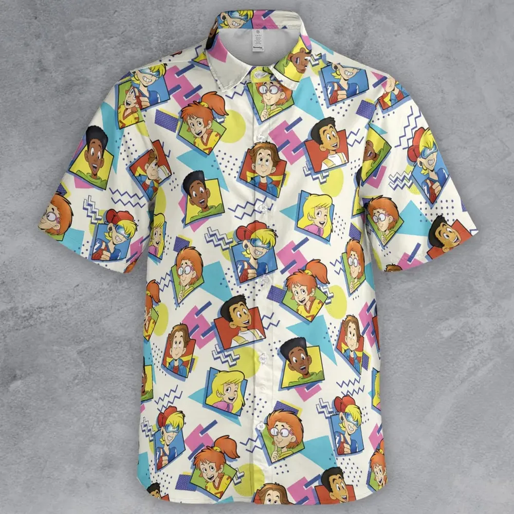 90s Pattern and Kids Club Button Down Shirt - 2
