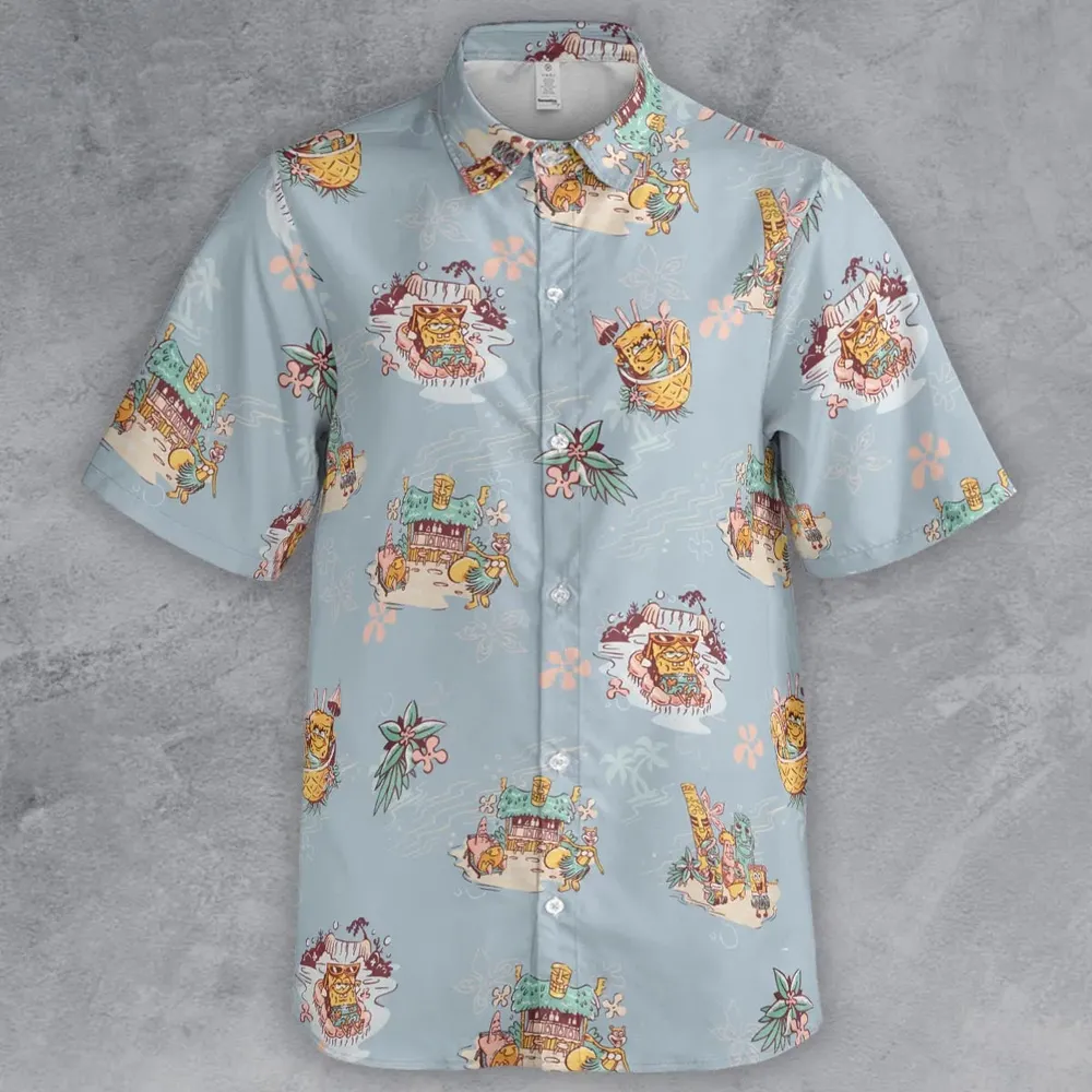 Swimming Spongebob SpongeBob SquarePants Button Down Shirt - 2