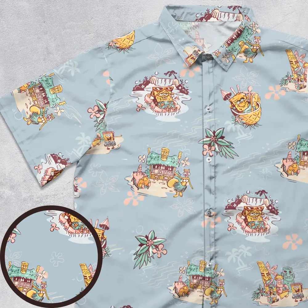 Swimming Spongebob SpongeBob SquarePants Button Down Shirt - 1