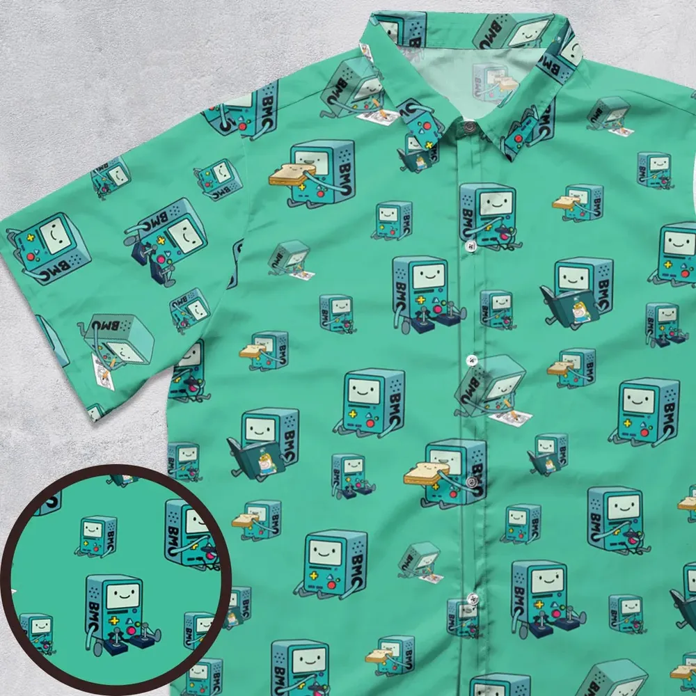 BMO World Adventure Time Button Down Shirt - 1