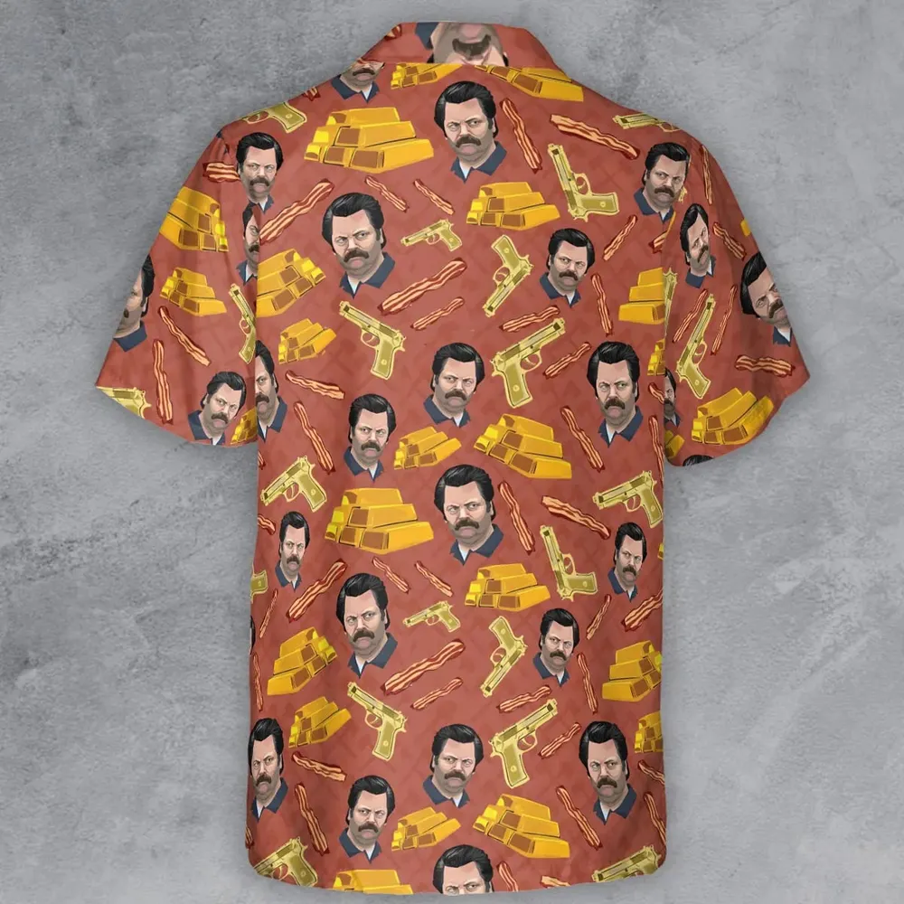 A Swan Song Parks and Recreation Button Down Shirt - 3