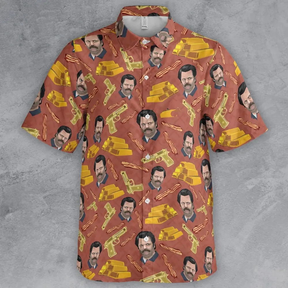 A Swan Song Parks and Recreation Button Down Shirt - 2