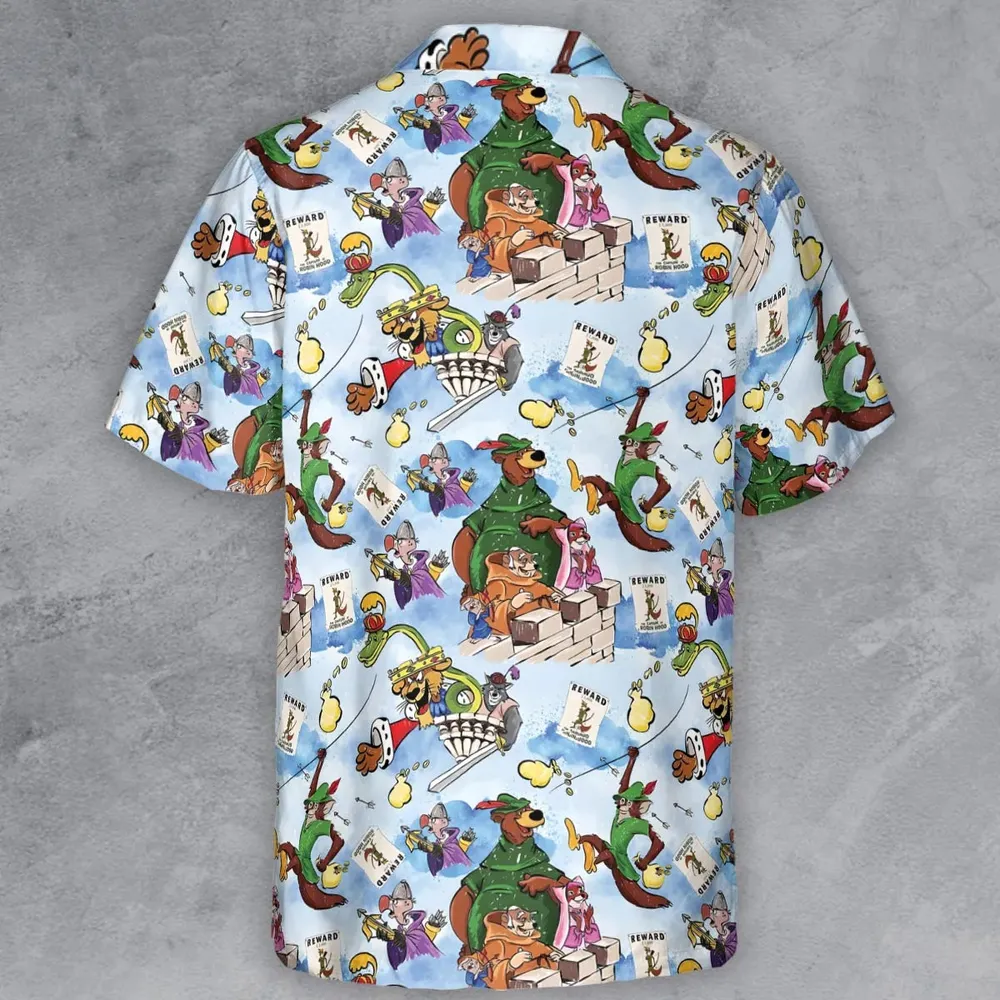 Robin Hood Characters Pattern Button Down Shirt - 3