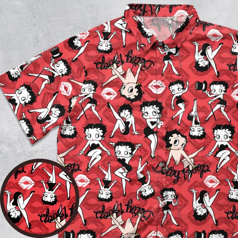 Betty Boop Singer Cartoon Sexy Button Down Shirt - 1
