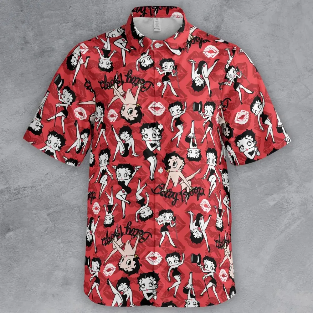 Betty Boop Singer Cartoon Sexy Button Down Shirt - 2