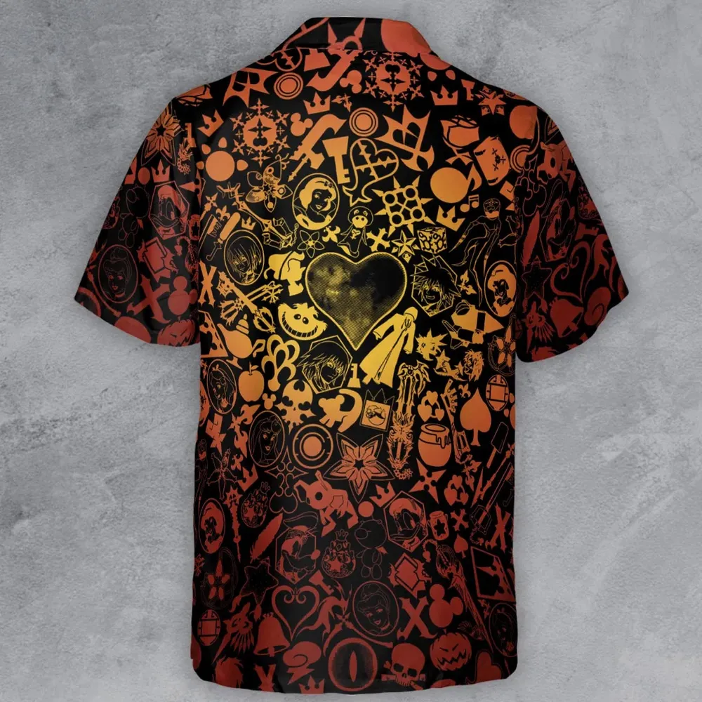 Red Key Heart Kingdom Hearts Button Down Shirt - 3