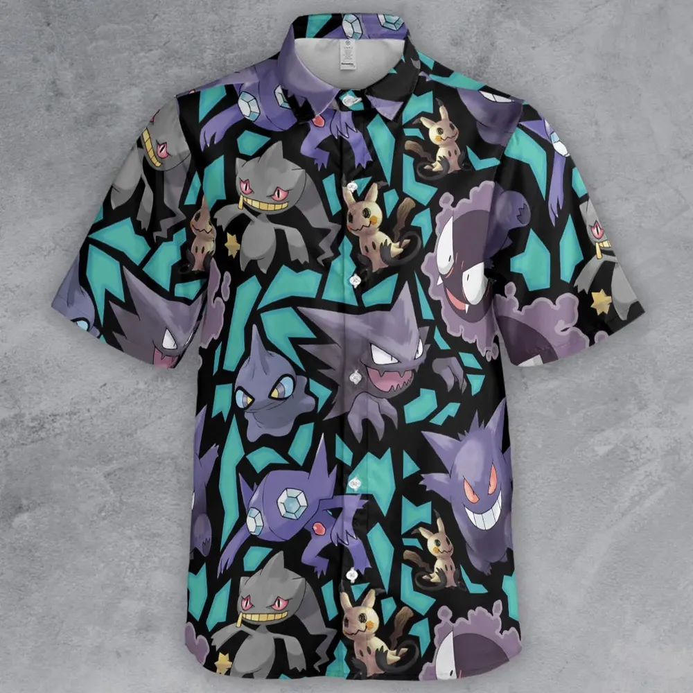 Ghost Type Pokemon Button Down Shirt - 2