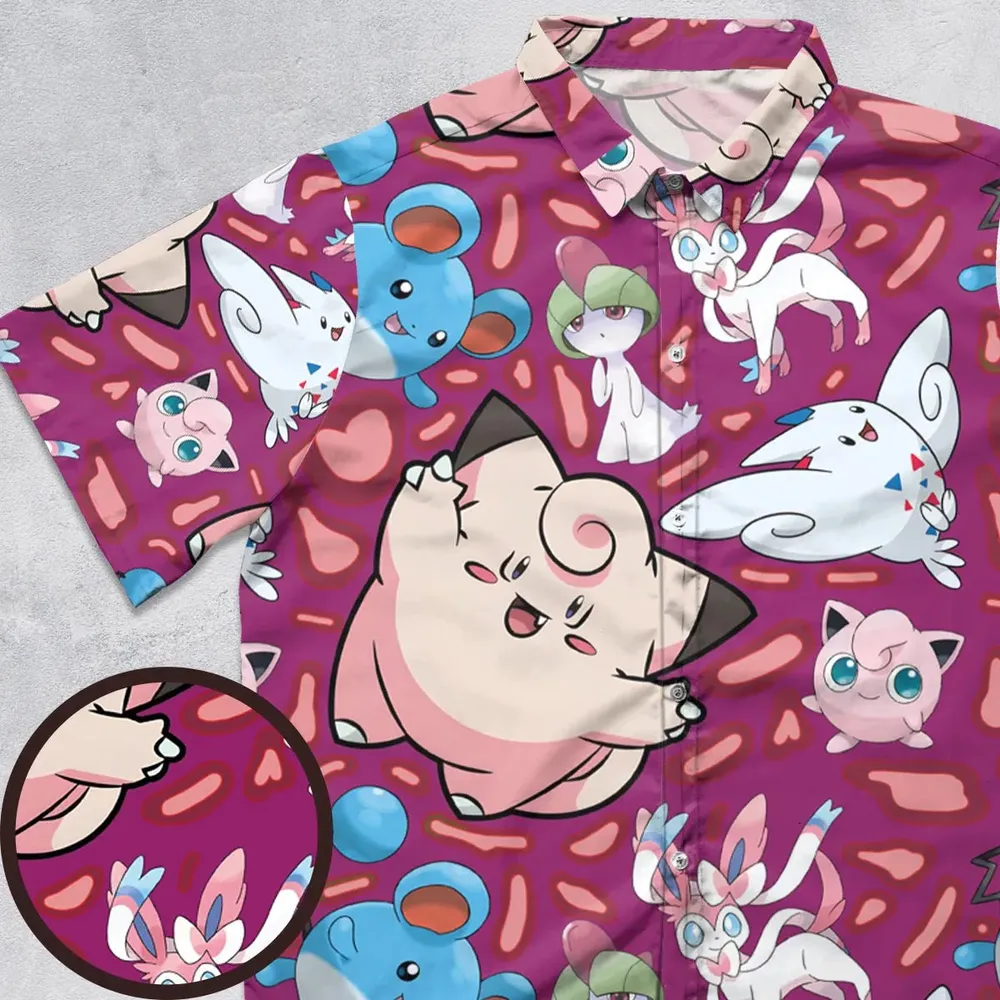 Fairy Type Pokemon Button Down Shirt - 1