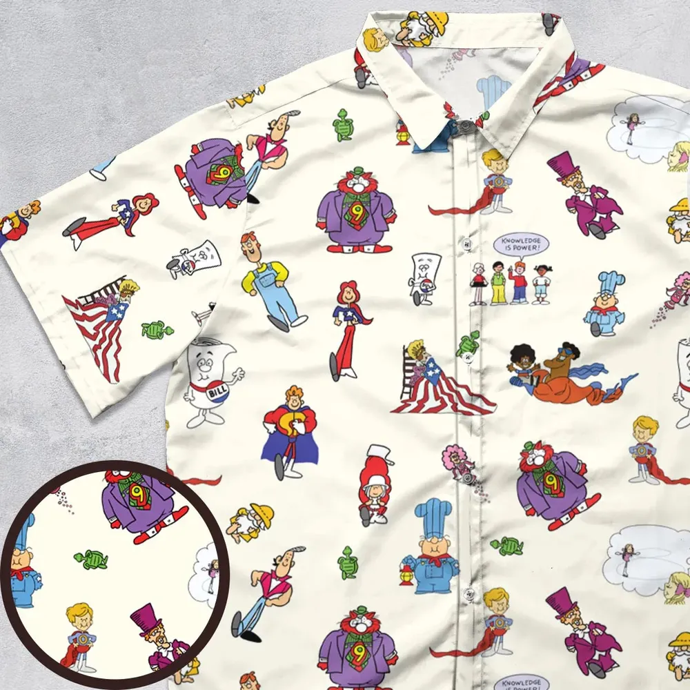 Schoolhouse Rock Characters Button Down Shirt - 1